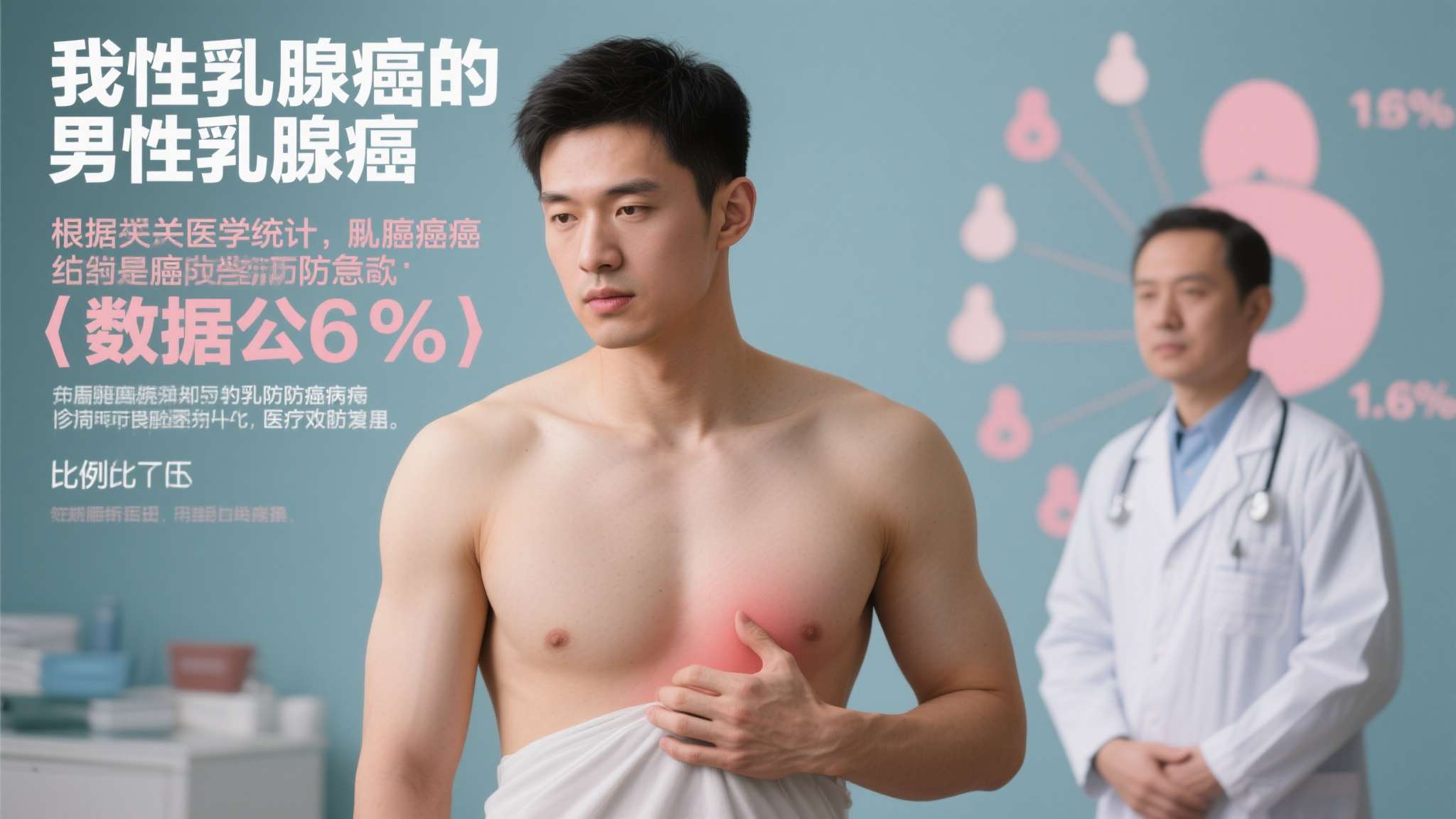 很多人对"男性乳腺癌"感到陌生，但数据不会说谎。根据相关医学统计，男性乳腺癌约占